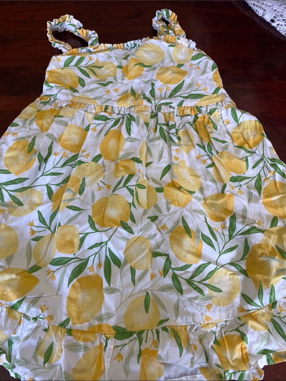 Cynthia Rowley White and Yellow Lemon Print Sundress